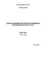 Referāts 'Kapitālsabiedrību prettiesisku pārņemšanu ietekmējošie faktori Latvijā', 1.