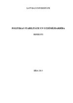Referāts 'Politikas stabilitāte un uzņēmējdarbība', 1.