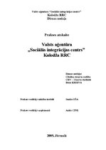 Prakses atskaite 'Valsts aģentūra "Sociālās integrācijas centrs" ', 1.