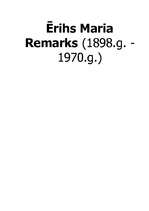 Konspekts 'Ērihs Marija Remarks', 1.