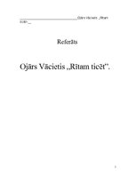Referāts 'Ojārs Vācietis "Rītam ticēt"', 1.