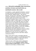 Konspekts 'Alternatīvās pedagoģijas ideju izmantošana mūsdienās bērniem emocionāli drošas u', 1.