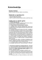 Konspekts 'Kolorimetrija', 1.