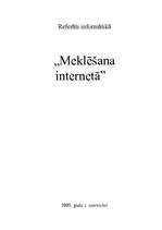 Referāts 'Meklēšana internetā', 1.