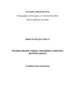 Konspekts 'Izlozētā temata mācību metodiskio materiālu portfolio saturs', 1.