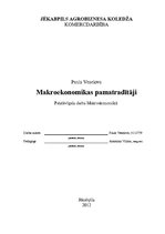 Konspekts 'Makroekonomikas pamatrādītāji', 1.