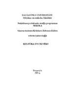 Referāts 'Kultūra un cilvēks', 1.