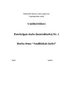 Eseja 'Analītiskais darbs vadībzinībās', 1.