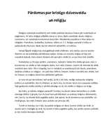 Eseja 'Pārdomas par kristīgo dzīvesveidu un reliģiju', 1.