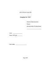 Biznesa plāns 'Industrijas analīze: Komplekss SIA "X"', 1.