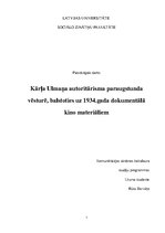 Referāts 'Kārļa Ulmaņa autoritārisma paraugstunda vēsturē, balstoties uz 1934.gada dokumen', 1.