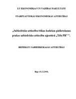 Konspekts 'Sabiedrisko attiecību ētikas kodeksu pielietošanas prakse sabiedrisko attiecību ', 1.