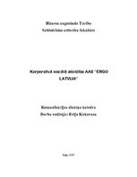Referāts 'Korporatīvā sociālā atbildība AAS "Ergo Latvija"', 1.