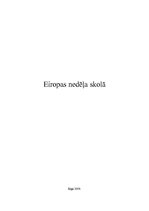 Referāts 'Eiropas nedēļa skolā', 1.