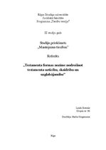 Referāts 'Testamenta forma', 1.
