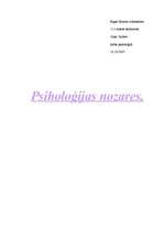 Referāts 'Psiholoģijas nozares', 1.