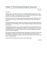 Eseja 'Letter. "Preventing Lifestyle Diseases"', 1.