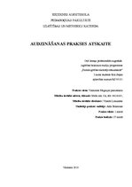 Prakses atskaite 'Audzināšanas prakses atskaite', 1.