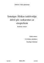 Referāts 'Izmaiņas Āfrikas iedzīvotāju dzīvē pēc saskarsmes ar eiropiešiem', 1.