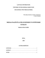 Referāts 'Mildas Palēvičas filosofiskie un estētiskie uzskati', 1.