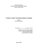Konspekts 'Termina "Latvija" vēsturiskā izcelšanās un attīstība', 1.