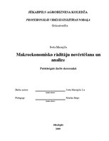 Referāts 'Makroekonomikas pamatrādītāju izpēte', 1.