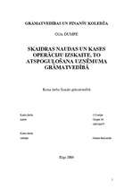 Referāts 'Skaidras naudas un kases operāciju izskaite, to atspoguļošana uzņēmuma grāmatved', 1.