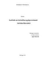 Referāts 'Latvietis un latvietības apziņa svešumā latviešu literatūrā', 1.