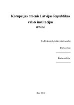 Referāts 'Korupcijas līmenis Latvijas Republikas valsts institūcijās', 1.