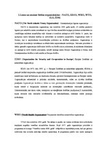 Konspekts 'Loma un nozīme šādām organizācijām: NATO, EDSO, WHO, WTO, ILO, IOM', 1.