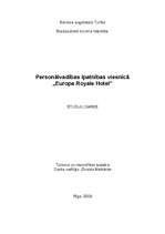 Referāts 'Personālvadības īpatnības viesnīcā "Europa Royale Hotel', 1.
