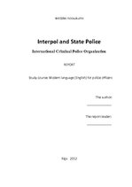 Referāts 'Interpol and State Police. International Criminal Police Organization', 1.