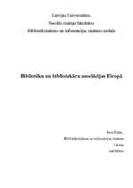 Referāts 'Bibliotēku un bibliotekāru asociācijas Eiropā', 1.
