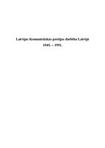 Referāts 'Latvijas Komunistiskās partijas darbība Latvijā no 1945. līdz 1991.gadam', 1.