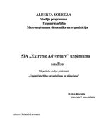 Eseja 'SIA "Extreme Adventure" uzņēmuma analīze', 1.