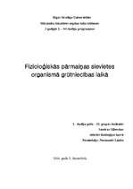 Referāts 'Fizioloģiskās pārmaiņas sievietes organismā grūtniecības laikā', 1.