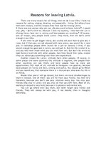 Eseja 'Reasons for Leaving Latvia', 1.