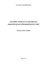 Diplomdarbs 'Vitamīnu izvēles un lietošanas principi pieaugušo iedzīvotāju vidū', 1.