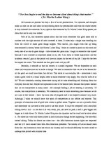 Eseja '"Our Lives Begin to End the Day We Become Silent about Things That Matter" (Dr.M', 1.