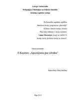 Referāts 'Kasīrers "Apcerējums par cilvēku"', 1.