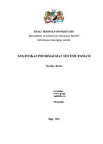 Referāts 'Studiju darbs loģistikā', 1.