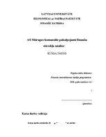 Referāts 'AS "Mārupes komunālie pakalpojumi" finanšu stāvokļa analīze', 1.