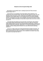 Eseja 'Family Ties Are the Most Important Things in Life', 1.