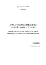 Referāts 'Angļu valodas ietekme uz jauniešu valodu ikdienā', 1.