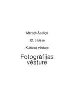 Referāts 'Fotogrāfijas vēsture', 1.