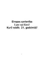 Referāts 'Lats vai eiro - kas valdīs 21.gadsimtā?', 1.