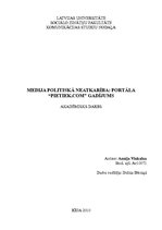 Referāts 'Medija politiskā neatkarība: portāla "pietiek.com" gadījums', 1.