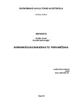 Referāts 'Komunikācijas barjeras un to pārvarēšana', 1.