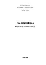 Referāts 'Kredītsaistības', 1.