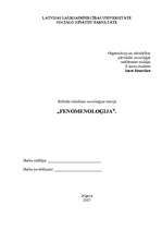 Referāts 'Fenomenoloģija', 1.